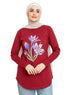Brick Red Printed Long - Sleeve Design 5 - Khotwh